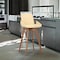 Armen Living Baylor 30" Cream Faux Leather and Walnut Wood Swivel Bar Stool LCBABAWACR30 - alternate 7